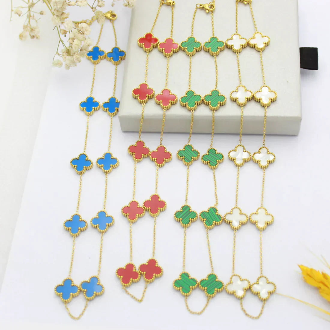 CLOVER - 10 Motive Blue Necklace